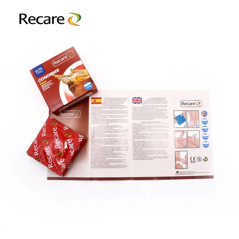Презервативи Recare Cola Dotted&Ribbed Condoms 3 шт, латекс, аромат Кола
