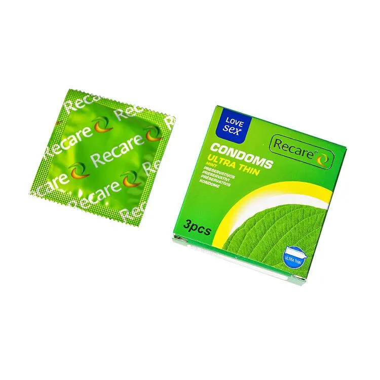 Презервативи Recare Ultra Thin Mint Condoms, 3 шт, аромат м'ята