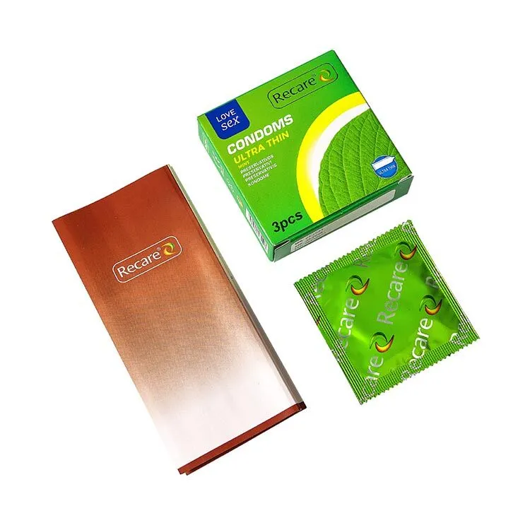 Презервативи Recare Ultra Thin Mint Condoms, 3 шт, аромат м'ята