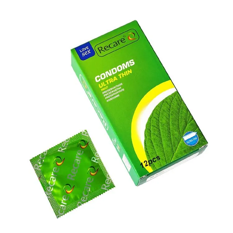 Презервативи Recare Ultra Thin Mint Condoms 12 шт, ультратонкі, аромат м'ята