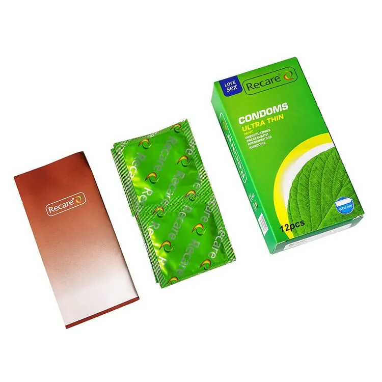 Презервативи Recare Ultra Thin Mint Condoms 12 шт, ультратонкі, аромат м'ята