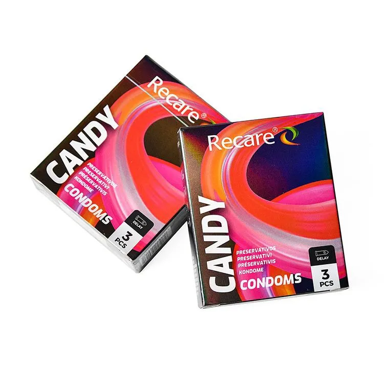 Презервативи Recare Holographic Delay Candy Condoms, 3 шт, пролонгувальний ефект, цукерковий аромат