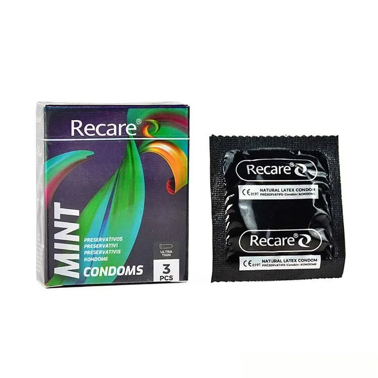 Презервативи Recare Holographic Ultra Thin Mint, 3 шт, аромат м'ята