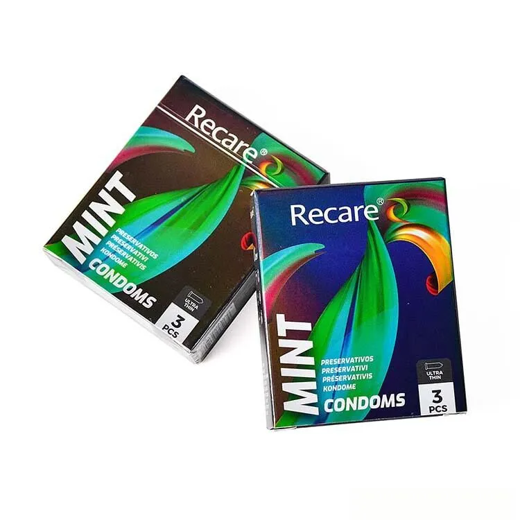 Презервативи Recare Holographic Ultra Thin Mint, 3 шт, аромат м'ята
