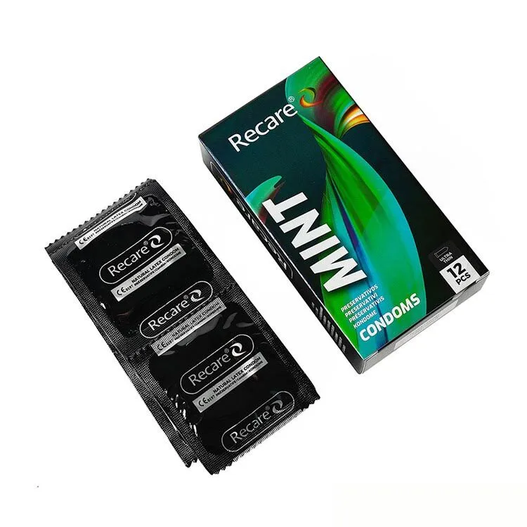 Презервативи Recare Holographic Ultra Thin Mint, 12 шт, аромат м'ята