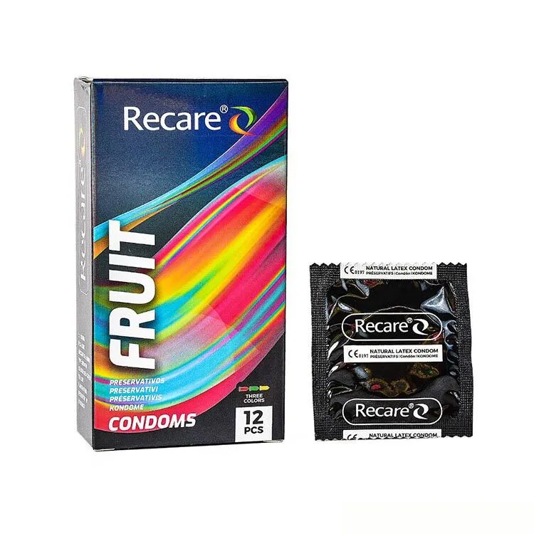Презервативи Recare Holographic Fruit Flavour Condoms 12 шт (м'ята, банан, полуниця)