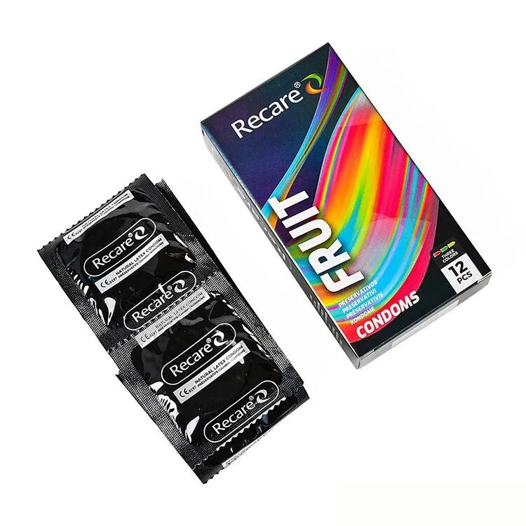 Презервативи Recare Holographic Fruit Flavour Condoms 12 шт (м'ята, банан, полуниця)