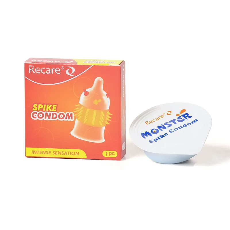 Насадка на член Recare Spike Condom Orange з вусиками та шипами