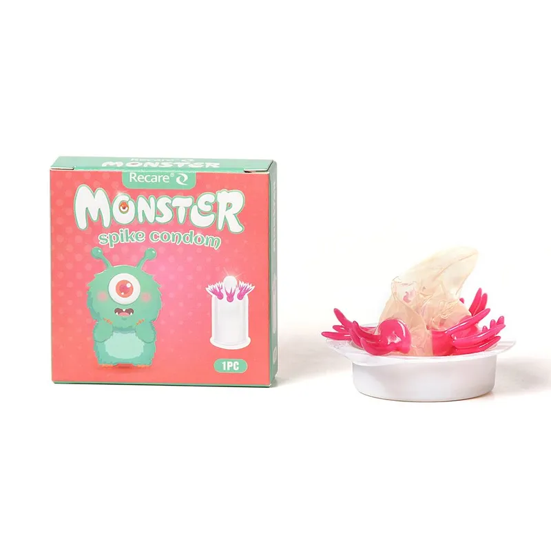 Насадка на член Recare Turquoise Monster Spike Condom з вусиками