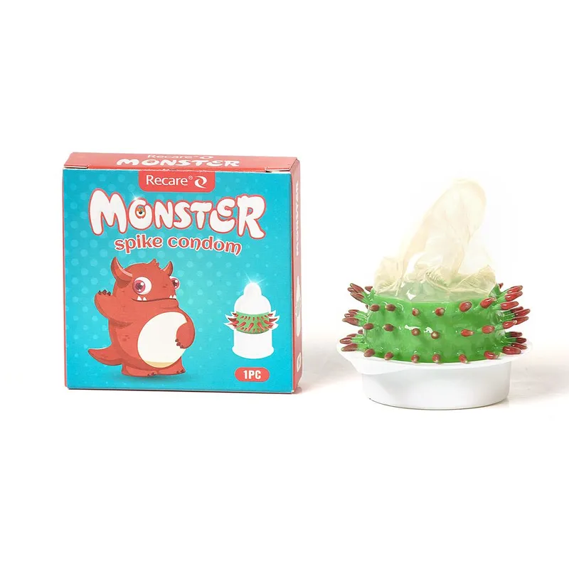 Насадка на член Recare Red Monster Spike Condom з рядами шипів
