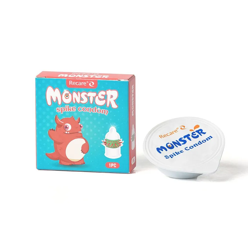 Насадка на член Recare Red Monster Spike Condom з рядами шипів