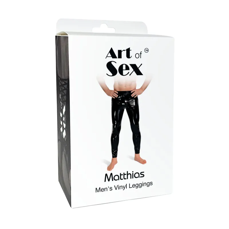 Лаковані чоловічі легінси Art of Sex - Matthias, чорні, розмір M