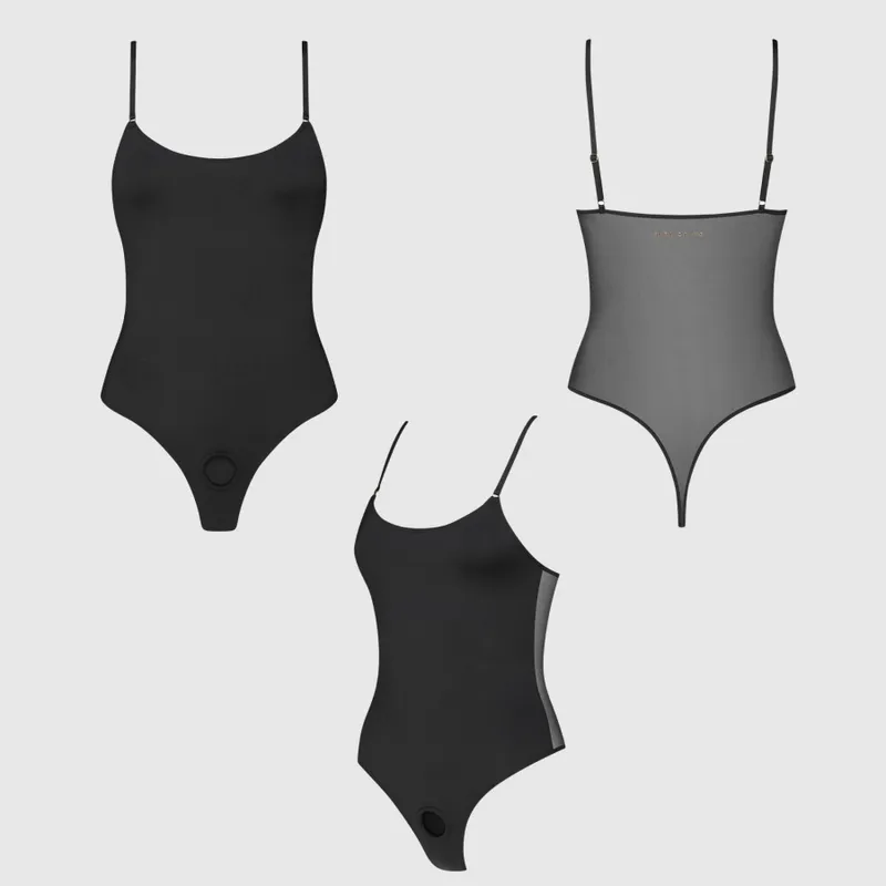 Боді з фіксацією дилдо Strap-On-Me Harness Body Signature, M, чорне
