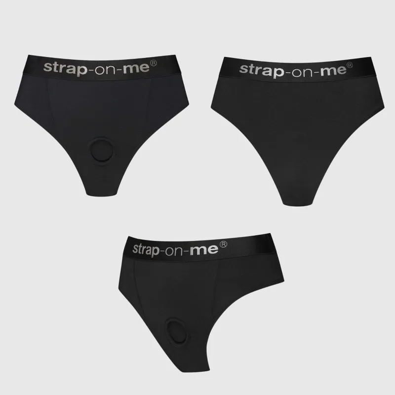 Трусики-бразиліана з фіксацією дилдо Strap-On-Me Harness Lingerie Idole – L – Black