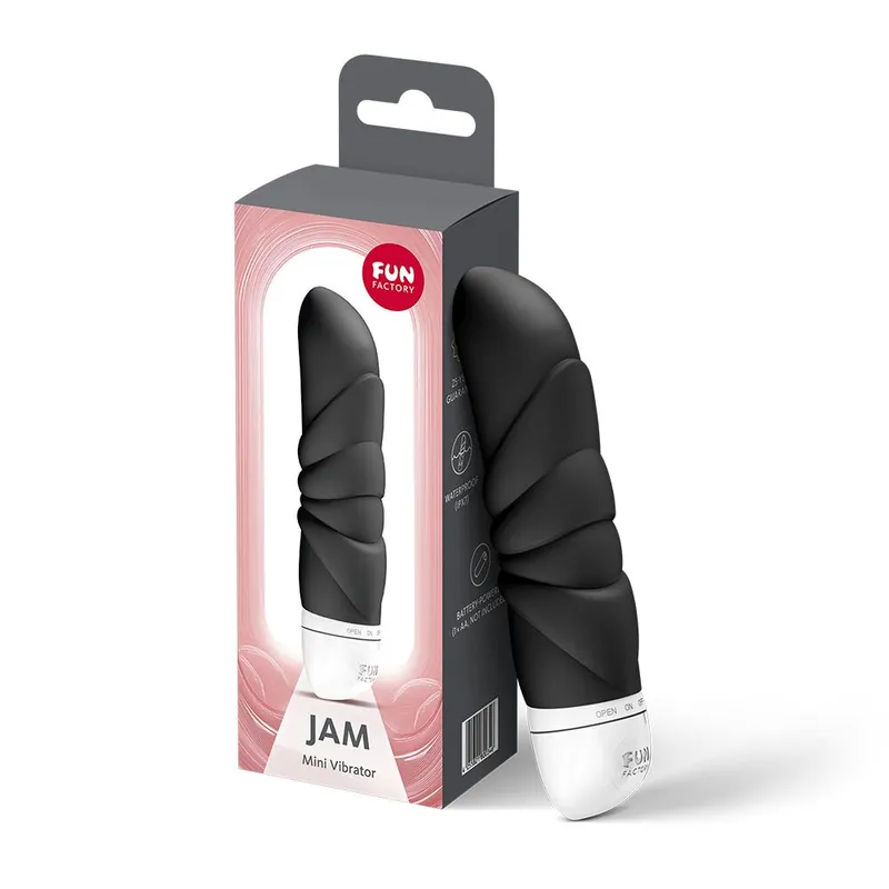 Мінівібратор Fun Factory JAM Black, рельєфний, для стимуляції клітора