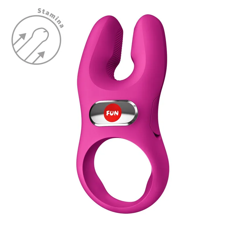 Ерекційне віброкільце Fun Factory NŌS PRO Magenta з подвійною стимуляцією клітора, 2 мотори