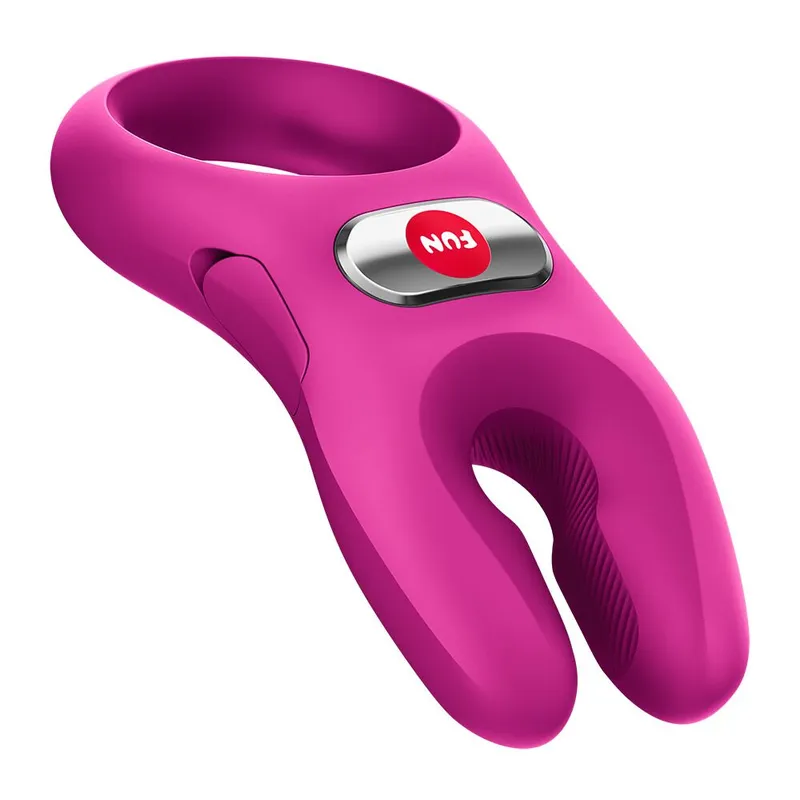 Ерекційне віброкільце Fun Factory NŌS PRO Magenta з подвійною стимуляцією клітора, 2 мотори