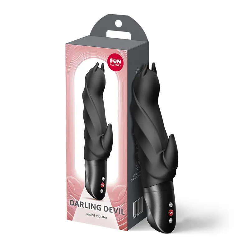 Вібратор-кролик Fun Factory Darling Devil Black, 10 режимів, на батарейках