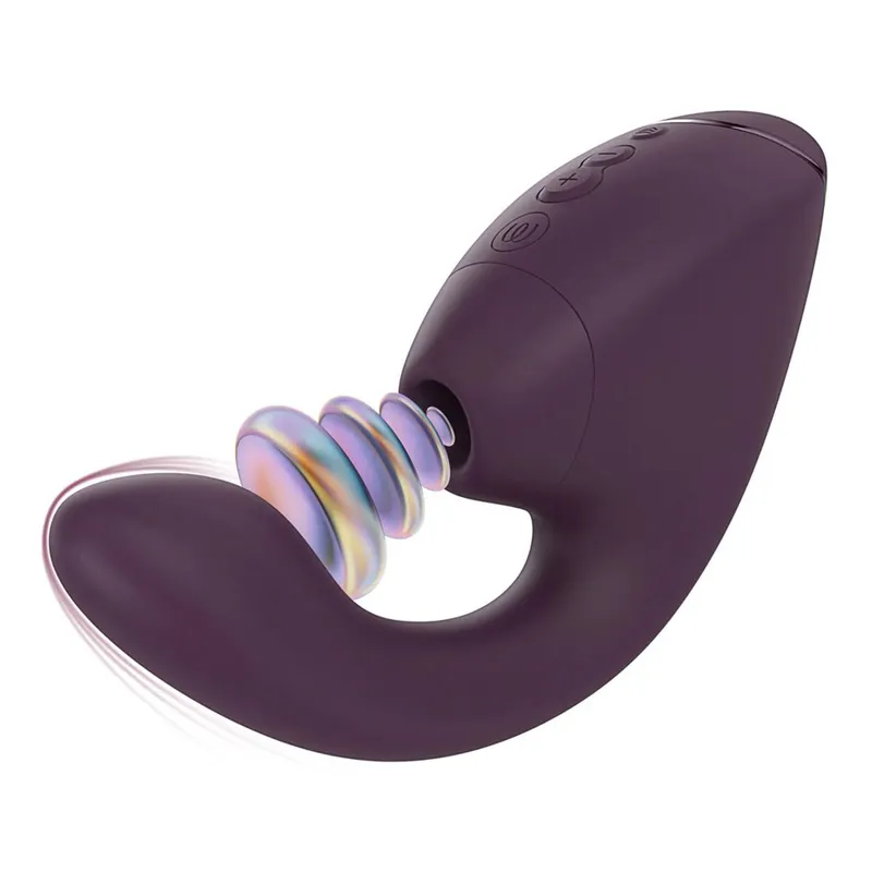 Вакуумний кліторальний стимулятор з вібрацією Womanizer Next Duo, Dark Purple