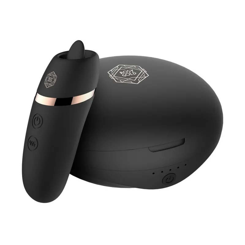 Мінівібратор з язичком Rosy Gold - Vibrating & Licking Dual Stimulator