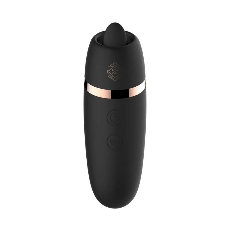 Мінівібратор з язичком Rosy Gold - Vibrating & Licking Dual Stimulator