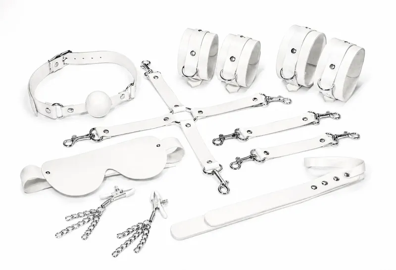 Набір BDSM Feral Feelings BDSM Kit 7 White, 7 предметів