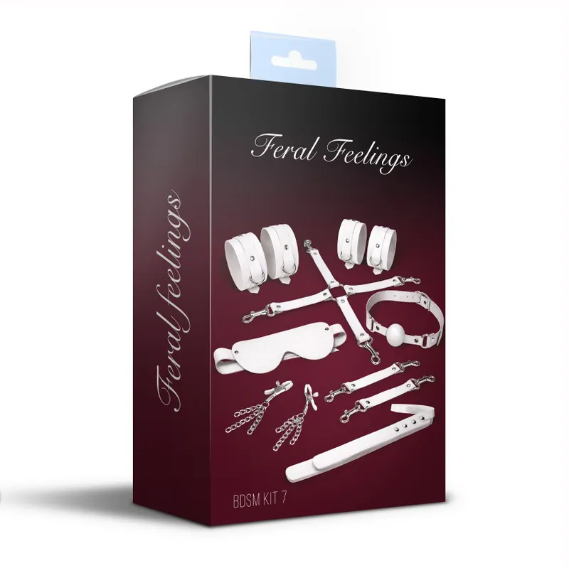 Набір BDSM Feral Feelings BDSM Kit 7 White, 7 предметів