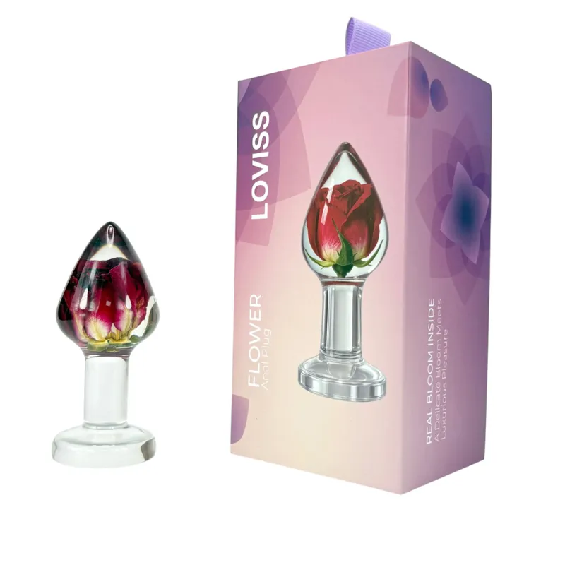 Анальна пробка Loviss Rose Anal Plug із трояндою всередині