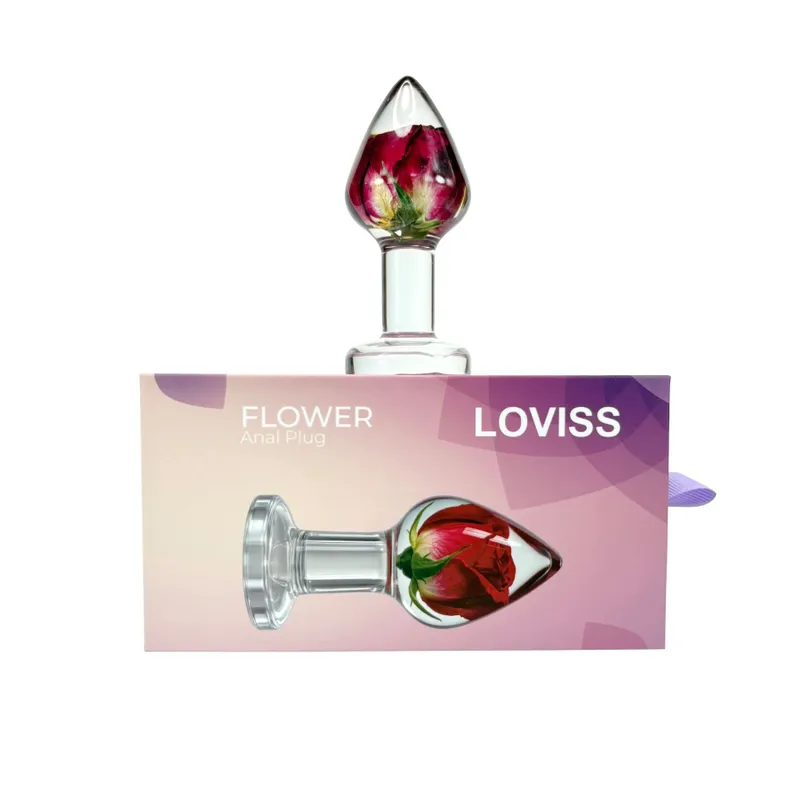 Анальна пробка Loviss Rose Anal Plug із трояндою всередині