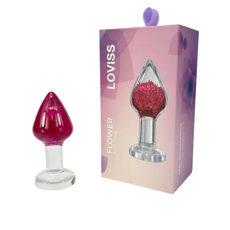 Анальна пробка Loviss Gomphrena Globosa Anal Plug із сухоцвітом амаранту