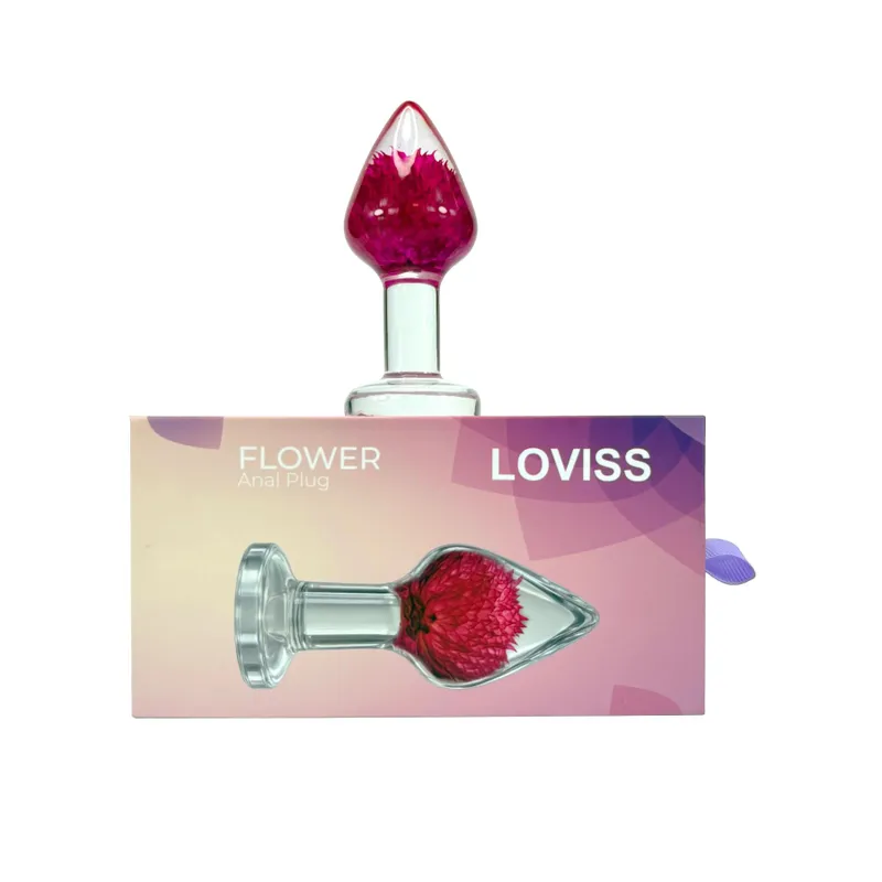 Анальна пробка Loviss Gomphrena Globosa Anal Plug із сухоцвітом амаранту