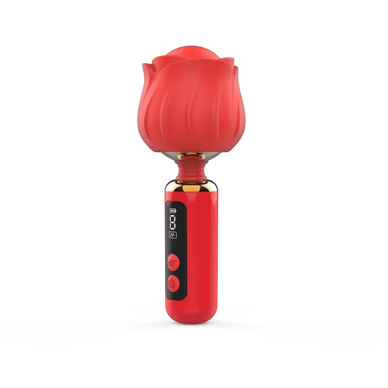 Вібромасажер Loviss Rose Massage Wand Vibrator, головка у вигляді троянди