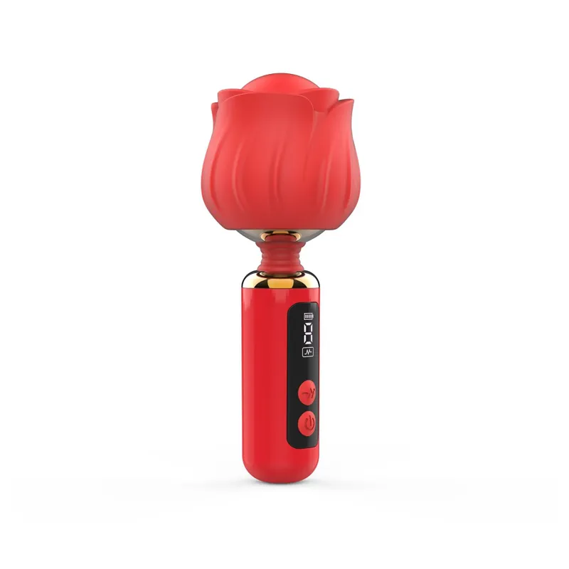 Вібромасажер Loviss Rose Massage Wand Vibrator, головка у вигляді троянди