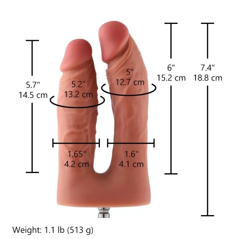 Подвійний фалоімітатор Hismith Silicone Double Penetrator Dildo із системою KlicLok