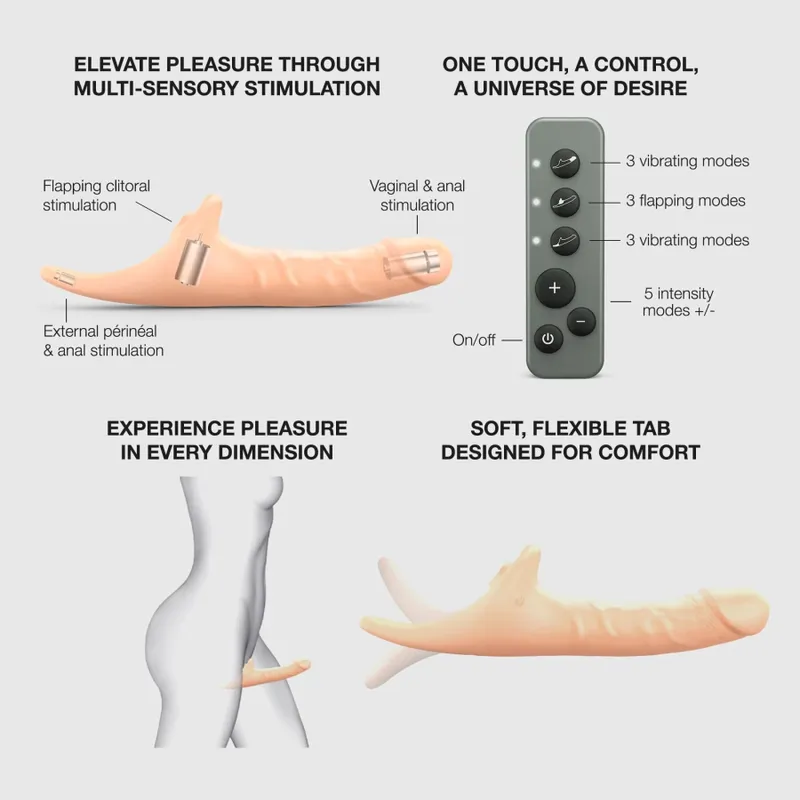 Вібронасадка для страпону Strap-On-Me Multi Orgasm Realistic Dildo M Vanilla
