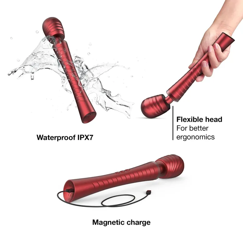 Вібромасажер-мікрофон Manwan MAN.WAND EDGY Velvet Red