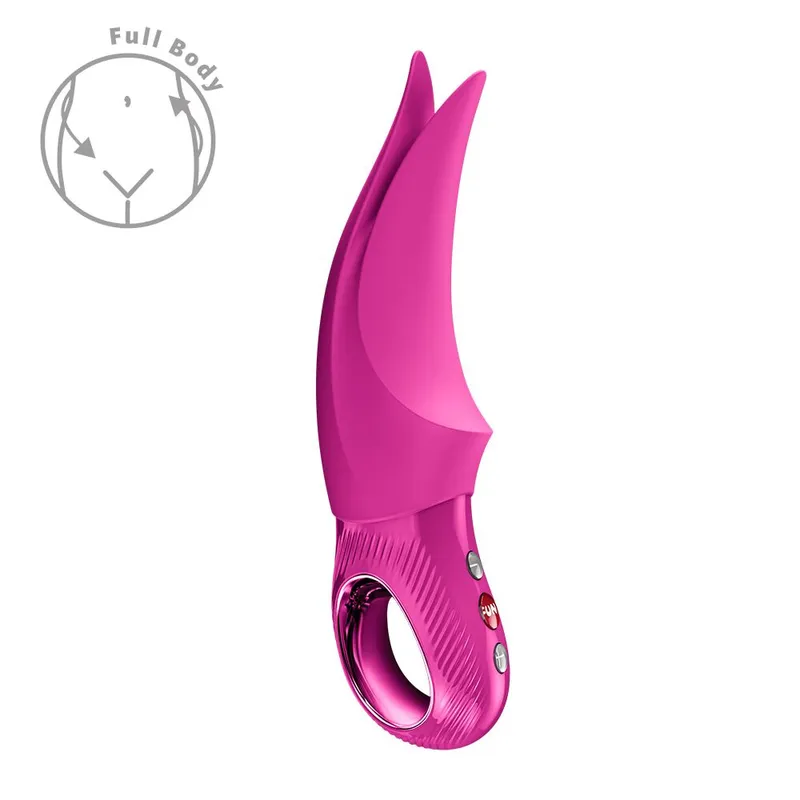 Вібратор для клітора Fun Factory VOLTA Magenta із роздвоєним кінчиком