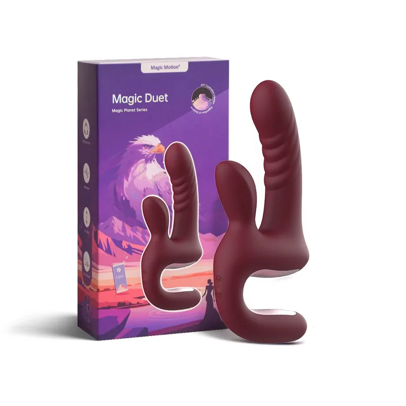 Смарт-пульсатор Magic Motion Magic Duet Bordeaux, подвійний, 10 режимів пульсації і вібрації