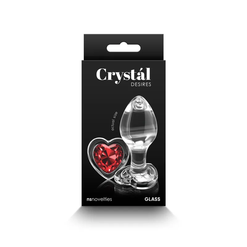 Скляна анальна пробка NS Novelties Crystal Desires Red Heart Medium