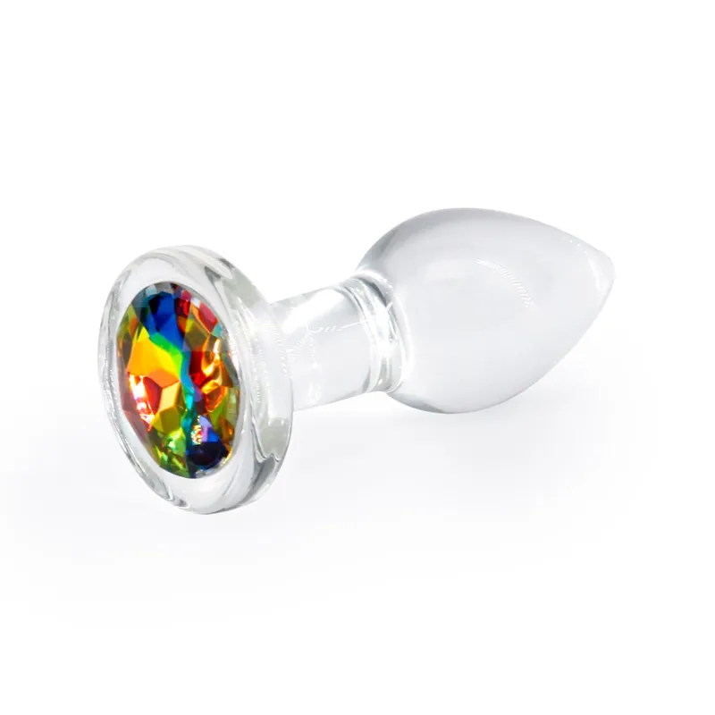 Скляна анальна пробка NS Novelties Crystal Desires Rainbow Gem Small