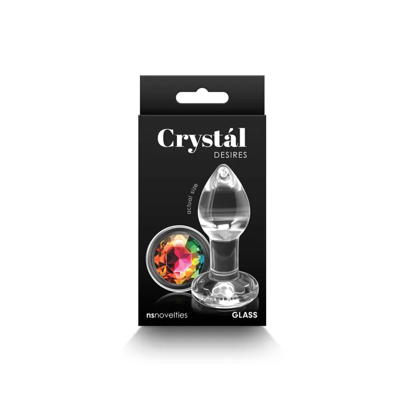 Скляна анальна пробка NS Novelties Crystal Desires Rainbow Gem Small