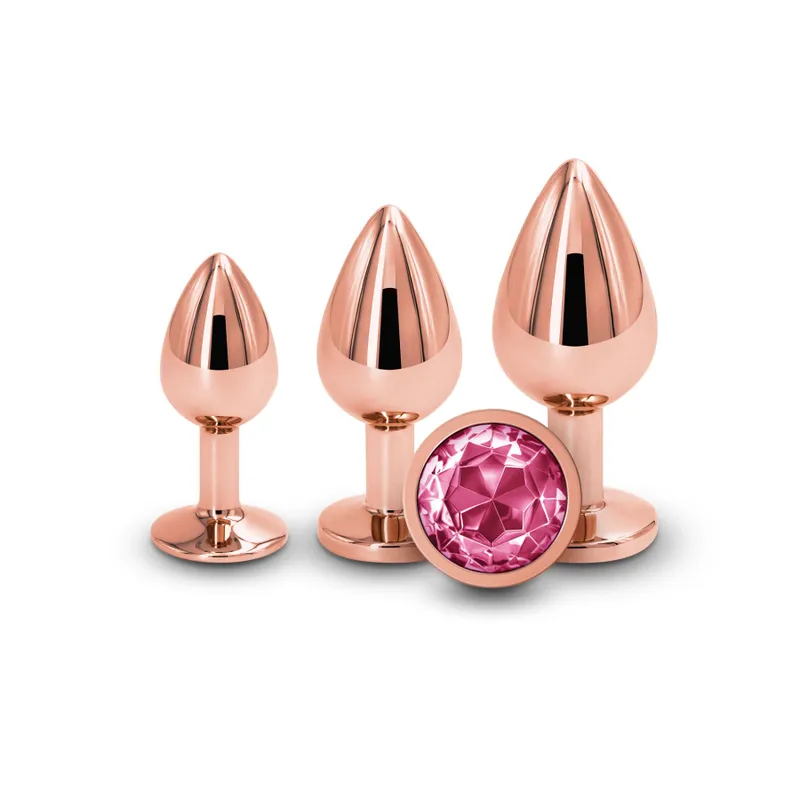 Набір анальних пробок NS Novelties Rear Assets Trainer Kit Rose Gold Pink Gem