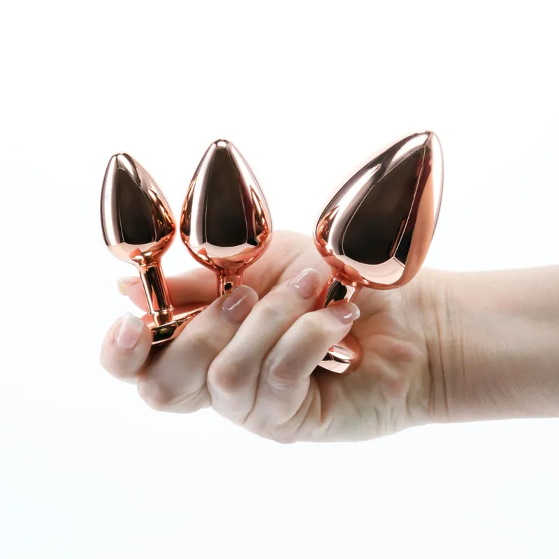Набір анальних пробок NS Novelties Rear Assets Trainer Kit Rose Gold Pink Heart