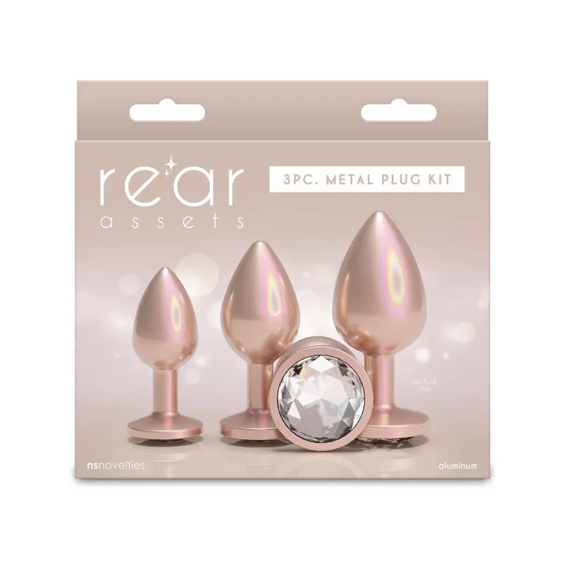 Набір анальних пробок NS Novelties Rear Assets Trainer Kit, Iridescent Champagne