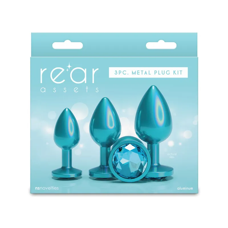 Набір анальних пробок NS Novelties Rear Assets Trainer Kit Iridescent Teal