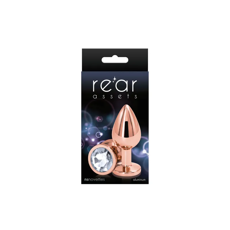 Анальна пробка NS Novelties Rear Assets Rose Gold Medium Clear