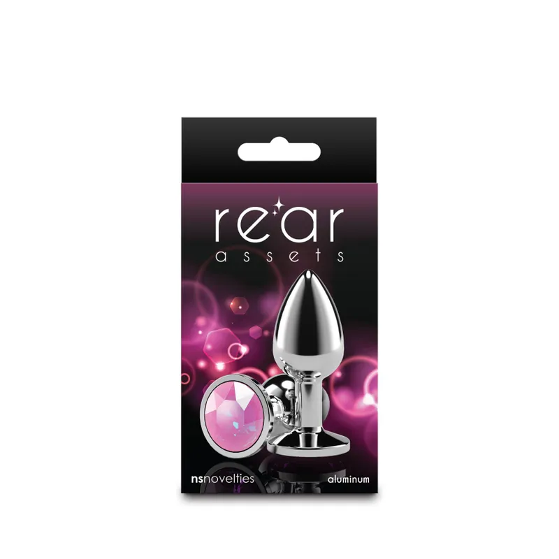 Анальна пробка NS Novelties Rear Assets Silver Small - Pink Gem