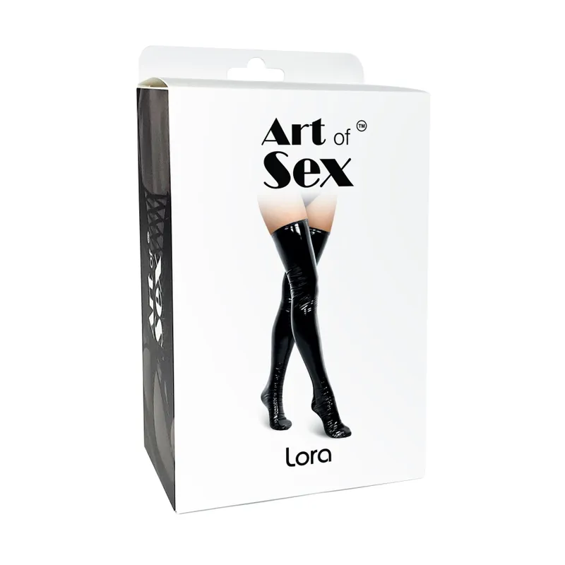 Вінілові панчохи Art of Sex - Lora, розмір S, з ефектом голограми