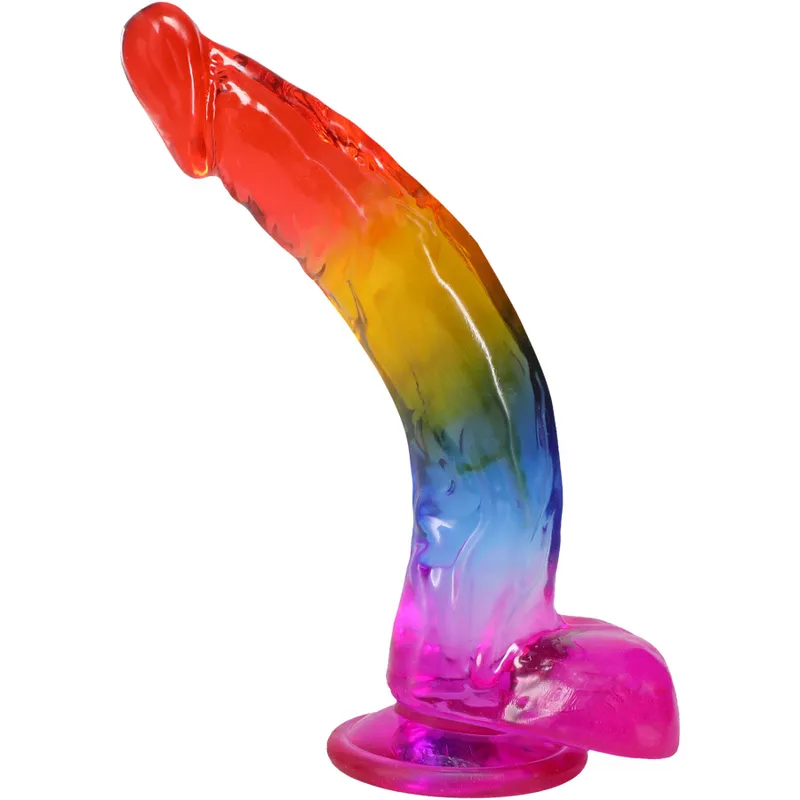 Фалоімітатор Doc Johnson Crystal Jellies 9.5 Inch Dildo Rainbow