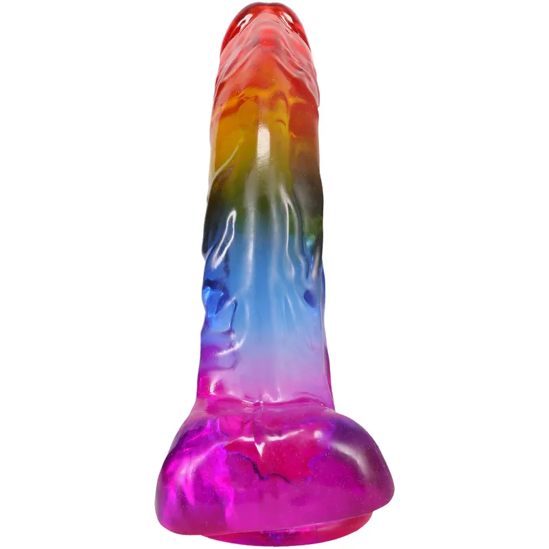 Фалоімітатор Doc Johnson Crystal Jellies 9.5 Inch Dildo Rainbow
